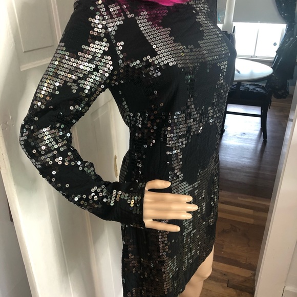 Gorgeous Sheri Bodell black sequined dress - Picture 2 of 12